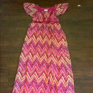 Floor length patterned dress